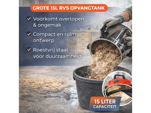 Industriële nat- en droogzuiger 3-in-1 (3x) - afbeelding 3 van  6