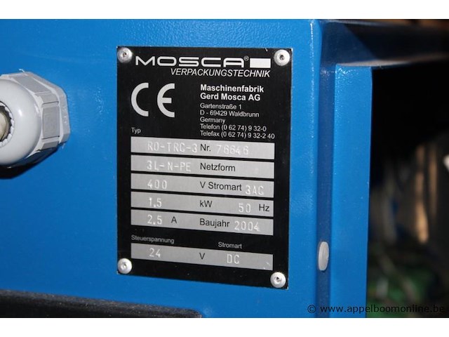 Industriële omsnoeringsmachine, mosca, r0-trc-3, 400v, 1.5kw, bouwjaar 2004, werking niet gekend - afbeelding 4 van  4