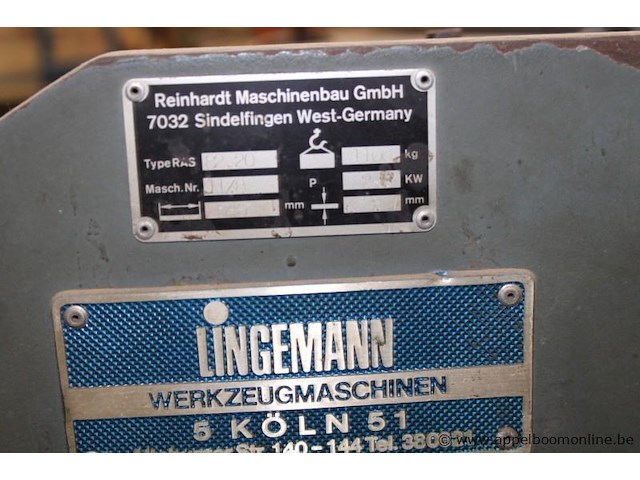 Industriële plaatschaar, reinhardt, ras 2.20, 2.2 kw, 1100 kg, werking niet gekend - afbeelding 3 van  3