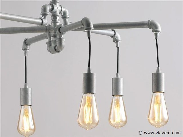 Industriële retro hanglamp 6 lichts - afbeelding 2 van  5