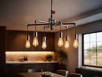 Industriële retro hanglamp 6 lichts - afbeelding 1 van  8