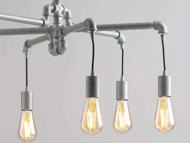 Industriële retro hanglamp 6 lichts - afbeelding 4 van  8
