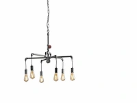 Industriële retro hanglamp 6 lichts - afbeelding 5 van  8