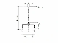 Industriële retro hanglamp 6 lichts - afbeelding 6 van  8