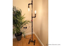 Industriële retro vloerlamp 3 lichts - afbeelding 3 van  10