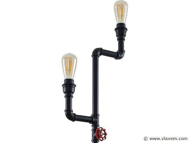 Industriële retro vloerlamp 3 lichts - afbeelding 10 van  10