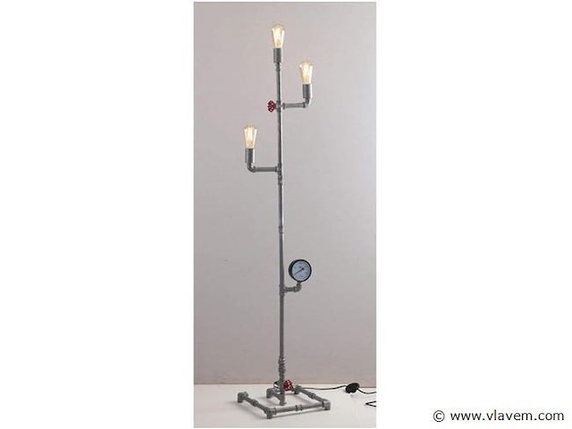 Industriële retro vloerlamp 3 lichts - afbeelding 7 van  10