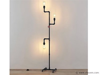 Industriële retro vloerlamp 3 lichts - afbeelding 9 van  10