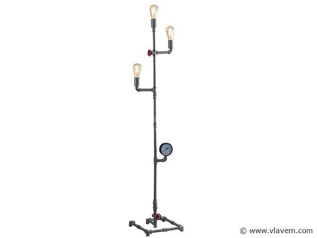 Industriële retro vloerlamp 3 lichts - afbeelding 6 van  10