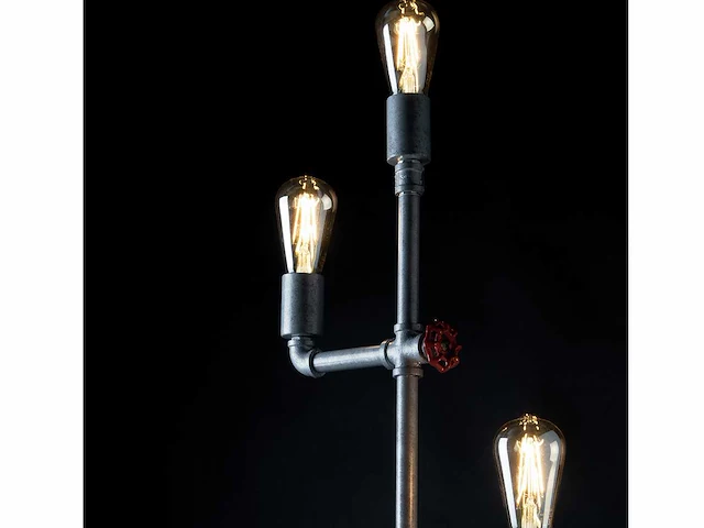 Industriële retro vloerlamp 3 lichts - afbeelding 3 van  10