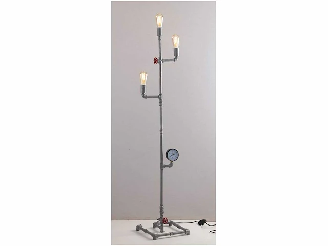 Industriële retro vloerlamp 3 lichts - afbeelding 5 van  10