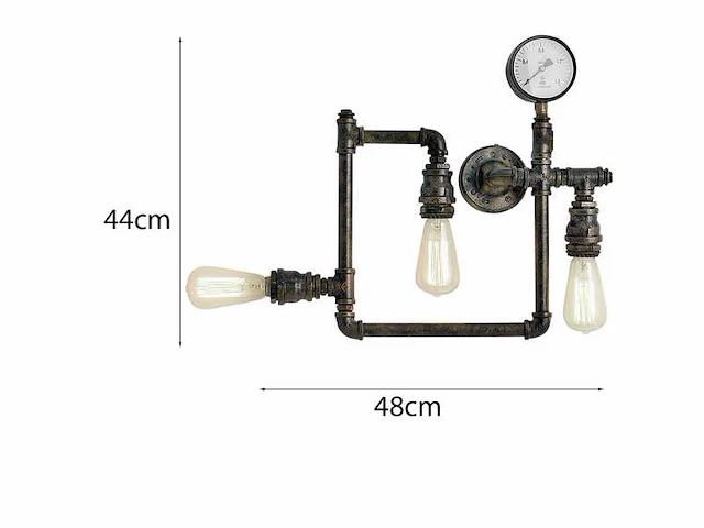 Industriële retro wandlamp 3 lichts + 5 lichts - afbeelding 6 van  12