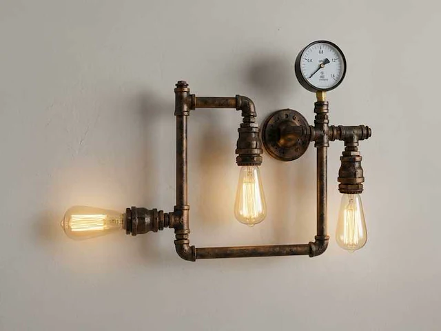 Industriële retro wandlamp 3 lichts + 5 lichts - afbeelding 7 van  12