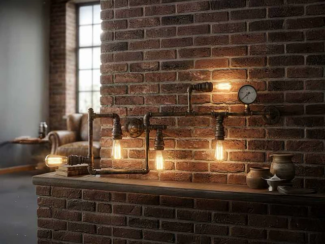 Industriële retro wandlamp 3 lichts + 5 lichts - afbeelding 10 van  12