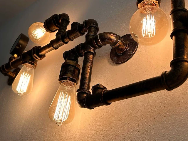 Industriële retro wandlamp 3 lichts + 5 lichts - afbeelding 12 van  12