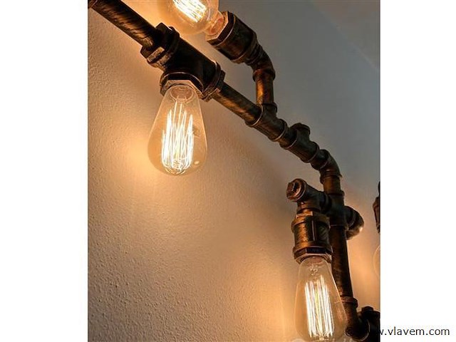 Industriële retro wandlamp 5 lichts - afbeelding 7 van  9