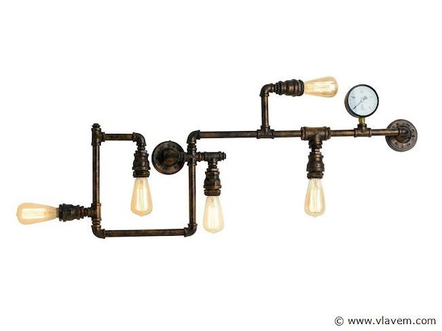 Industriële retro wandlamp 5 lichts - afbeelding 3 van  9