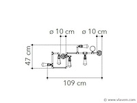 Industriële retro wandlamp 5 lichts - afbeelding 5 van  9