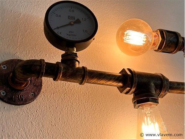 Industriële retro wandlamp 5 lichts - afbeelding 9 van  9