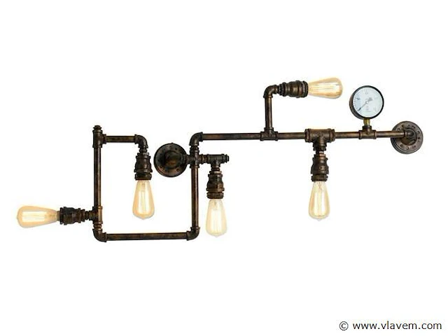 Industriële retro wandlamp 5 lichts - afbeelding 3 van  9