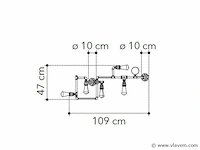Industriële retro wandlamp 5 lichts - afbeelding 5 van  9