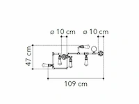 Industriële retro wandlamp 5 lichts - afbeelding 2 van  8