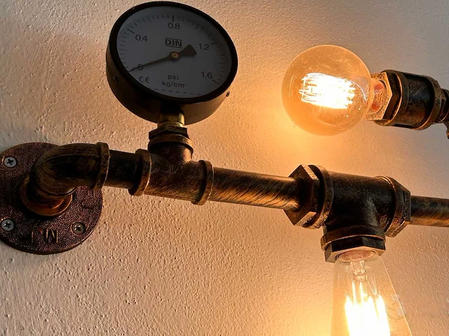 Industriële retro wandlamp 5 lichts - afbeelding 7 van  8