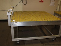 Industriële rollentafel, met kogelrollen, op wielen, werking niet gekend
