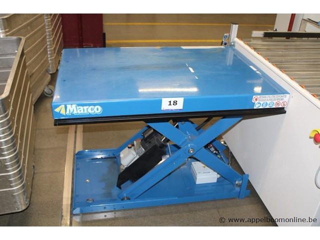 Industriële schaarlift, marco, m005080-d1, max. 500 kg, bouwjaar 2018, ip55, werking niet gekend - afbeelding 1 van  3