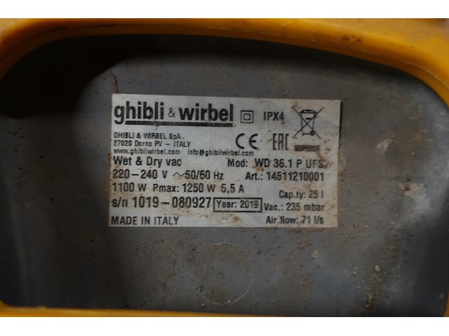 Industriële stofzuiger ghibli en wirbel - afbeelding 2 van  2