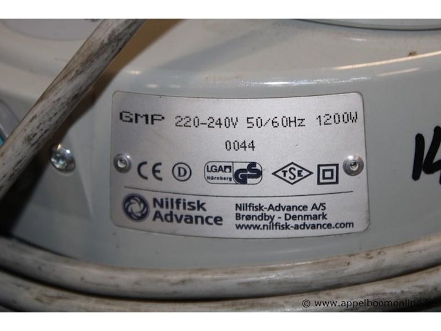 Industriële stofzuiger, nilfisk-advance, gmp, 220-240v, 1200w, werking niet gekend - afbeelding 2 van  2
