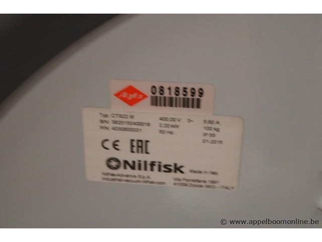 Industriële stofzuiger, nilfisk, cts 22, 400v, 2.20kw, werking niet gekend - afbeelding 3 van  3