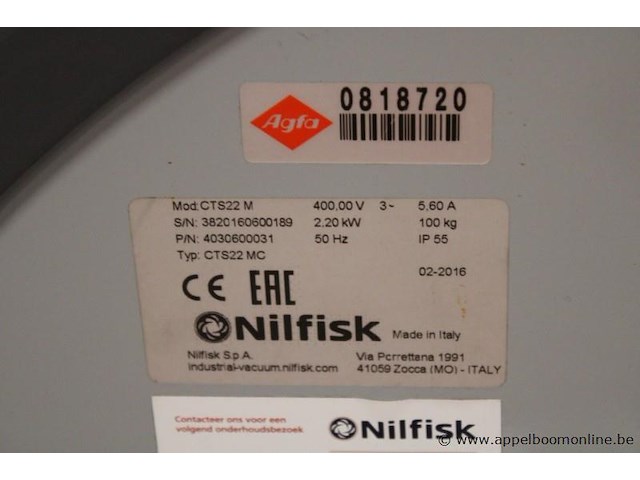 Industriële stofzuiger, nilfisk, cts22, 2.20 kw, 400 v, werking niet gekend - afbeelding 3 van  3