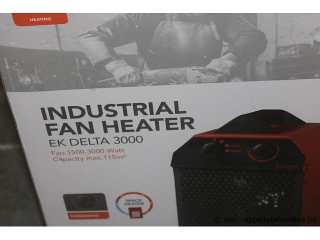 Industriële ventilator kachel, eurom, ek delta 3000, 1500-3000 watt, werking niet gekend - afbeelding 2 van  2