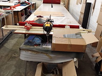 Industriële verticale textielsnijmachine maimin + lange afroltafel - afbeelding 1 van  9