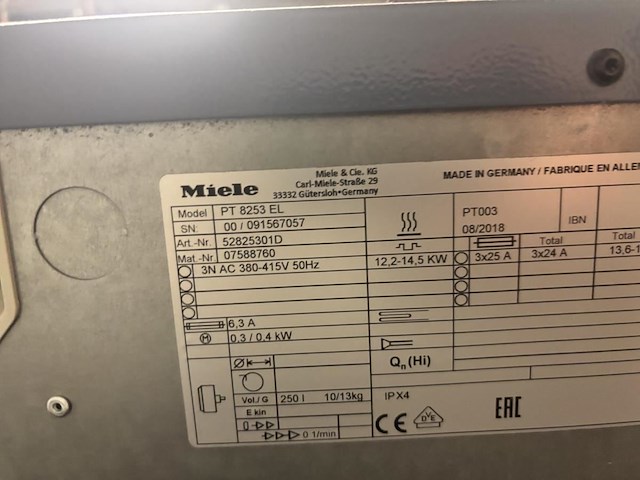 Industriele wasdroger miele professional pt8253el - afbeelding 5 van  5