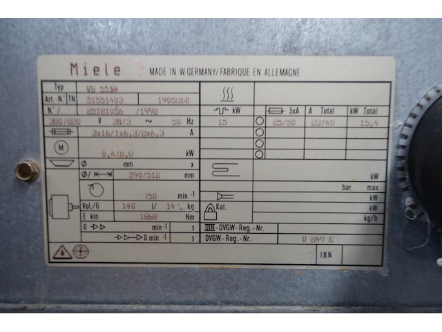 Industriële wasmachine miele - afbeelding 2 van  2