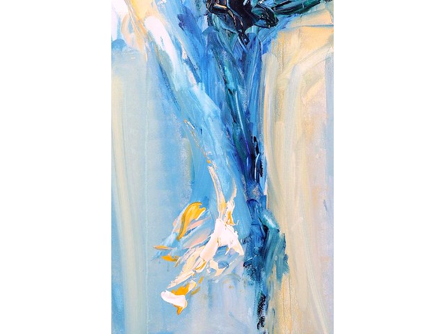 Ineke ten kaate - une française bleue - acryl op doek - 120x100 cm - afbeelding 6 van  7