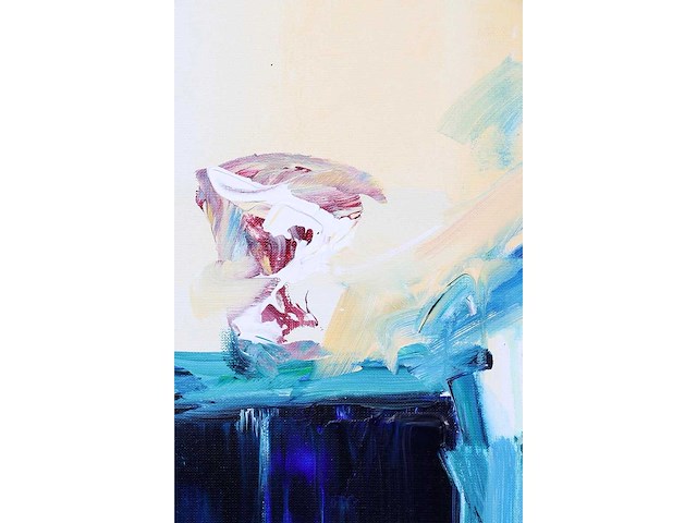 Ineke ten kaate - une française bleue - acryl op doek - 120x100 cm - afbeelding 3 van  4