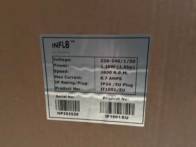 Infl8 1.5hp air blower - afbeelding 2 van  2