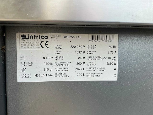 Infrico vbm2550cce koelvitrine - afbeelding 5 van  13