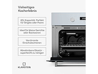 Ingebouwde compacte oven, 45 cm, 41 liter, 8 functies, afneembare glazen deur, timer - afbeelding 2 van  6