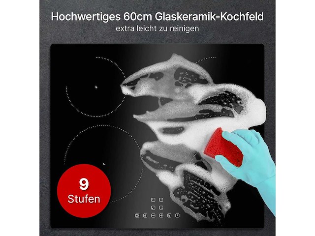 Ingebouwde keramische glazen inductiekookplaat met 4 branders, ebki7942 - afbeelding 3 van  5