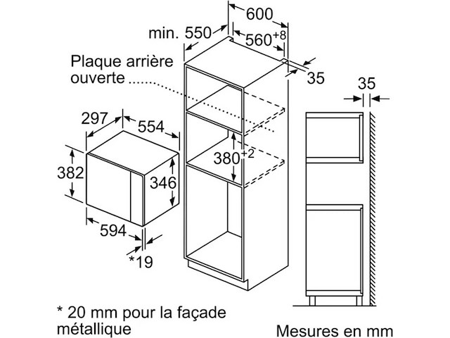 Ingebouwde magnetron 20l 1270w grafietgrijs - neff - hlawd23g0 - n50 - afbeelding 5 van  6