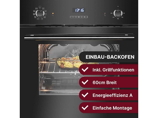 Ingebouwde oven met display klasse a zwart bomann ebo7911-zwart - afbeelding 3 van  7
