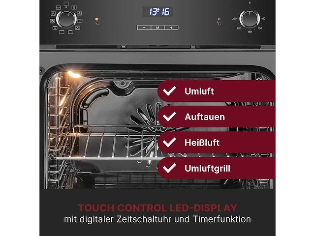 Ingebouwde oven met display klasse a zwart bomann ebo7911-zwart - afbeelding 7 van  7