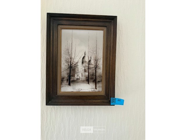 Ingelijst zwart-witkunstwerk - afbeelding 1 van  2