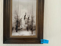 Ingelijst zwart-witkunstwerk - afbeelding 1 van  2