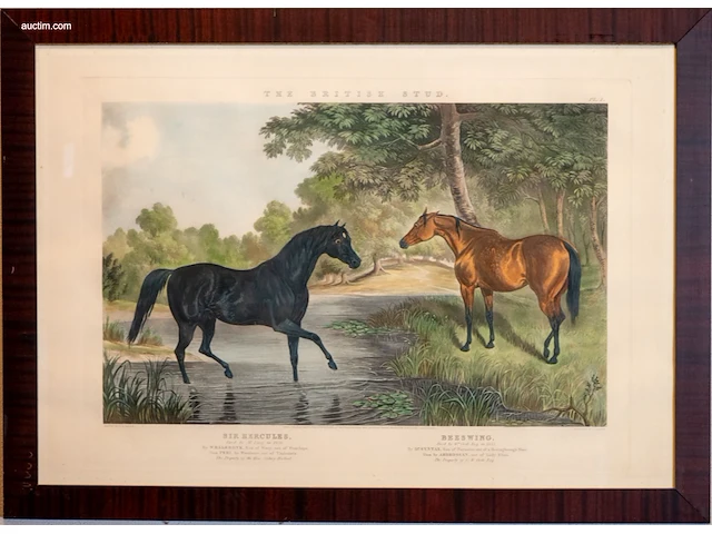 Ingelijste antieke aquatint-gravure george henry... - afbeelding 1 van  4