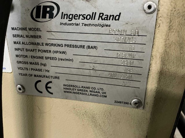 Ingersoll rand r5 5iu sd luchtcompressor - afbeelding 4 van  5